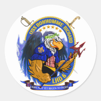 USS Bonhomme Richard LHD-6 living crest Classic Round Sticker