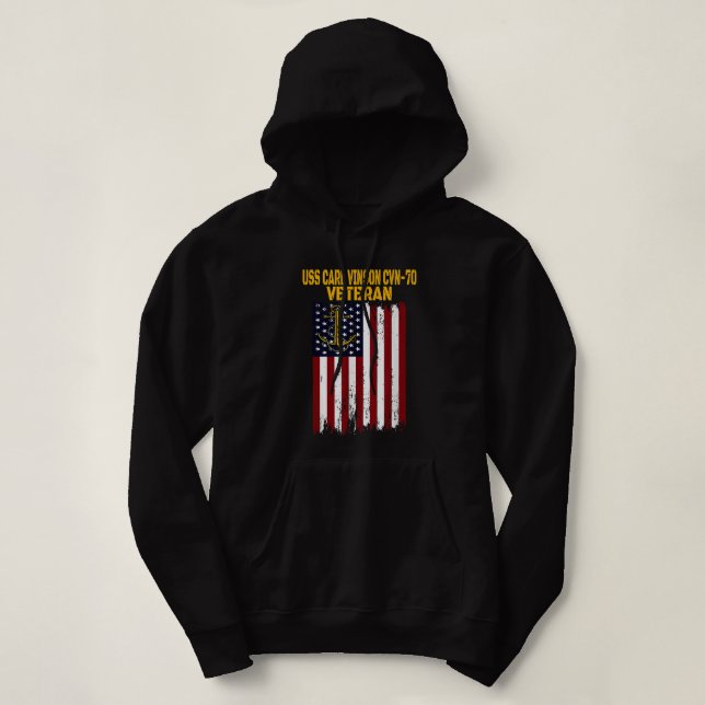 USS Carl Vinson CVN-70 Aircraft Carrier Veteran's  Hoodie (Design Front)