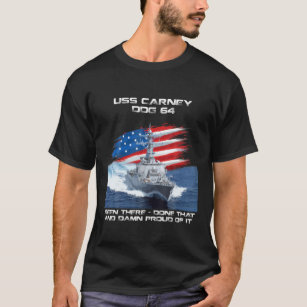 USS Carney DDG-64 Destroyer Ship USA Flag Veteran T-Shirt