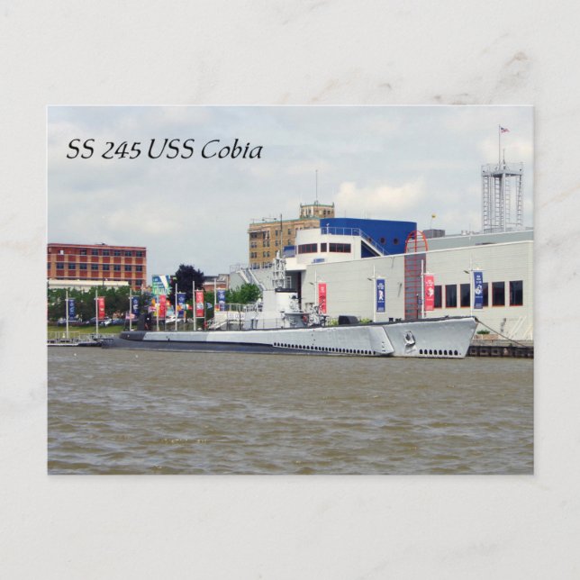 USS Cobia SS245 Post Card (Front)