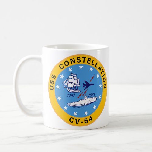 USS Constellation CV_64 Aircraft Carrier Insignia Coffee Mug