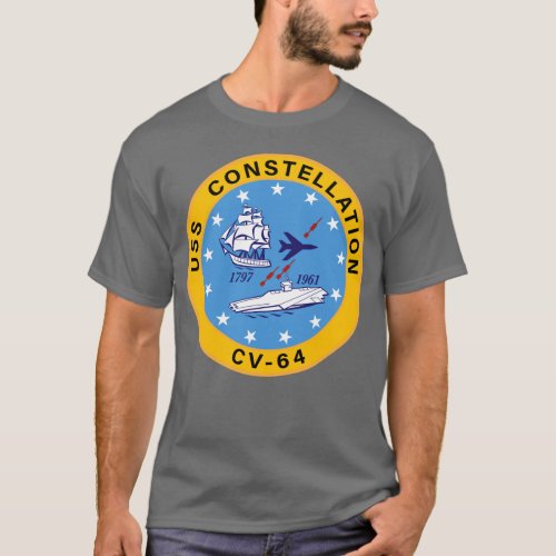 USS Constellation CV_64 Aircraft Carrier Insignia T_Shirt