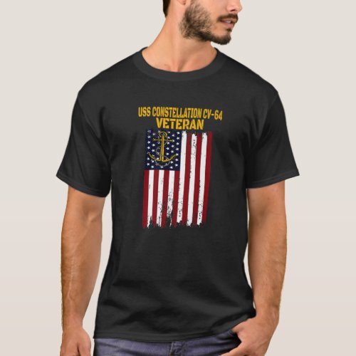 USS Constellation CV_64 Aircraft Carrier Veterans T_Shirt