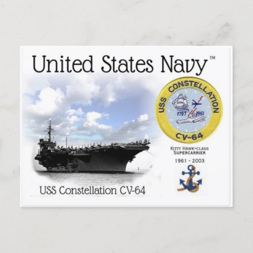 USS CONSTELLATION CV_64 AIRCRAFT    Postcard