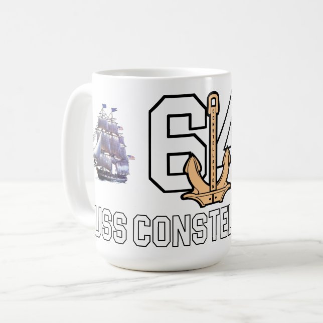 USS CONSTELLATION MUG AMERICA'S FLAGSHIP (Front Left)