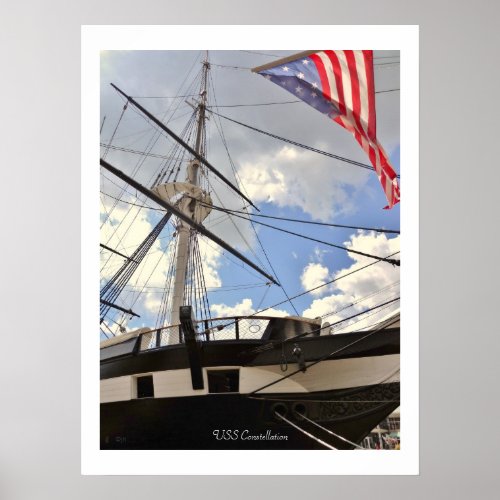 USS Constellation Tall Ship Baltimore Harbor Photo Poster