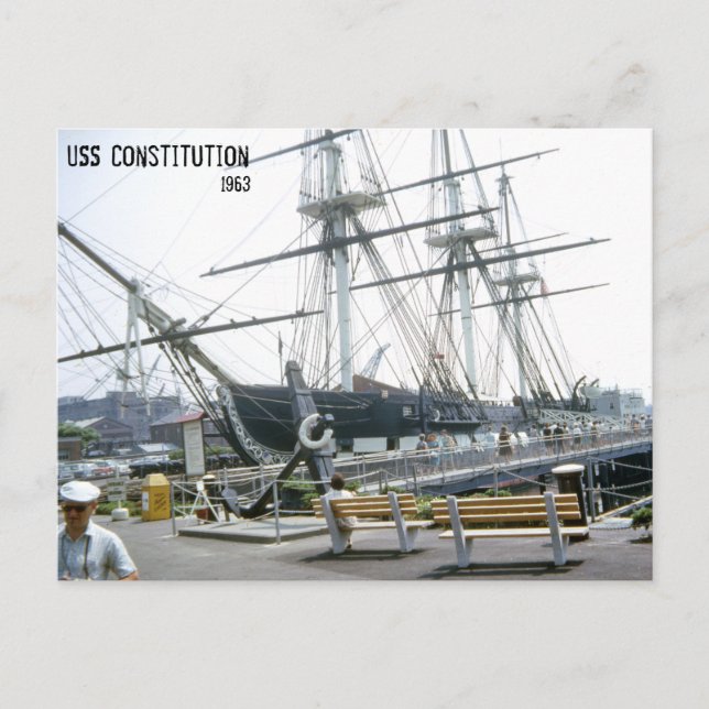 USS Constitution 1963 Postcard (Front)