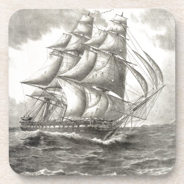 USS Constitution Beverage Coaster (Front)