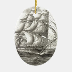 USS Constitution Ceramic Ornament