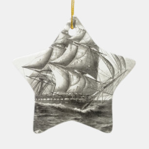 USS Constitution Ceramic Ornament