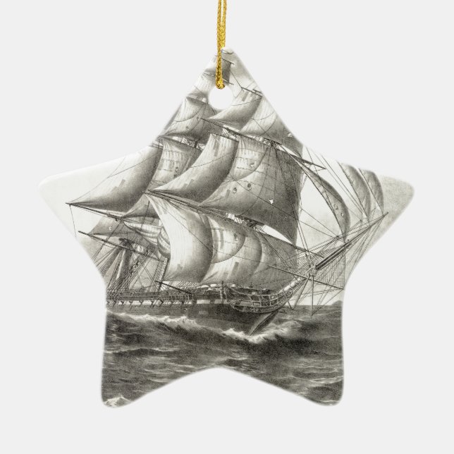 USS Constitution Ceramic Ornament (Front)