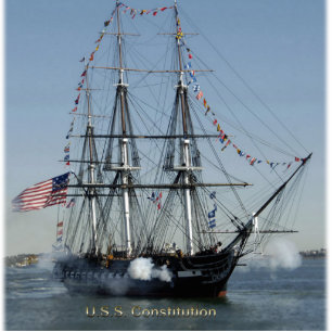 USS Constitution Firing Cannons Statuette