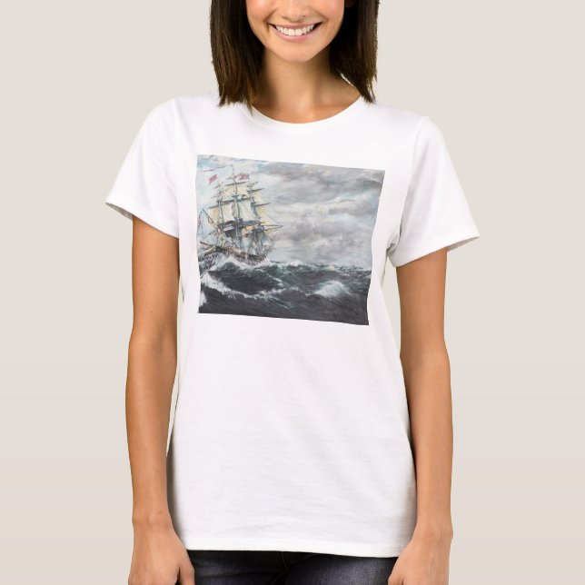USS Constitution heads for HM Frigate Guerriere T-Shirt (Front)