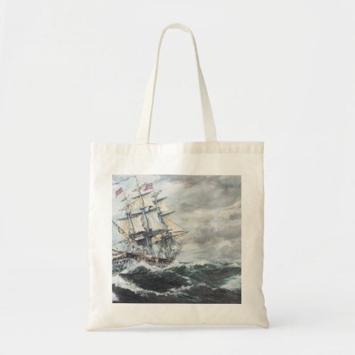 USS Constitution heads for HM Frigate Guerriere Tote Bag
