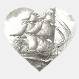 USS Constitution Heart Sticker