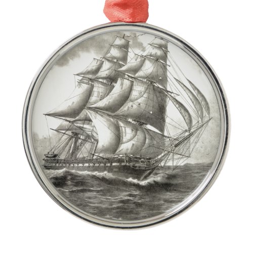 USS Constitution Metal Ornament