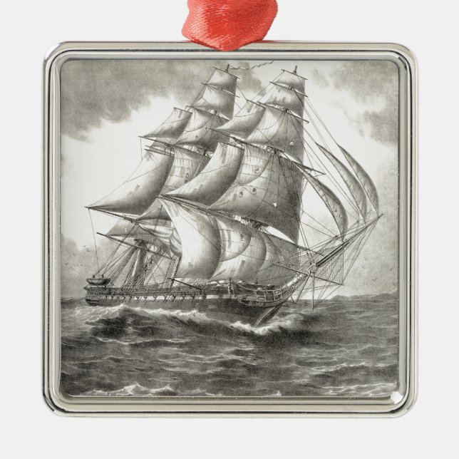 USS Constitution Metal Ornament (Front)