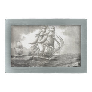 USS Constitution Rectangular Belt Buckle