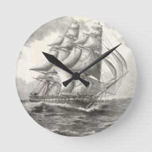 USS Constitution Round Clock