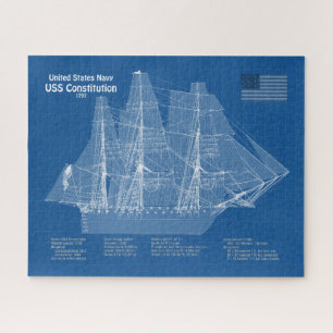 USS Constitution - Ship Blueprint Plans ABD Jigsaw Puzzle