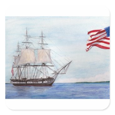 USS Constitution Square Sticker USS Constitution Square Sticker