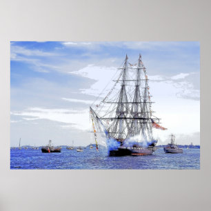 USS Constitution: Turn-around Cruise Salute Poster