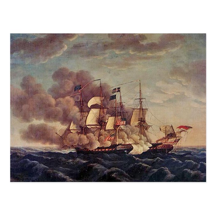 USS Constitution vs. HMS Guerriere Postcard