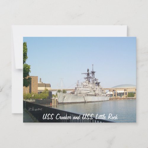 USS Croaker and USS Little Rock Postcard