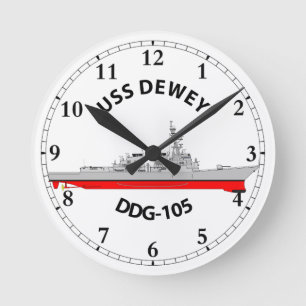 USS DEWEY - DDG-105 - ARLEIGH BURKE ROUND CLOCK