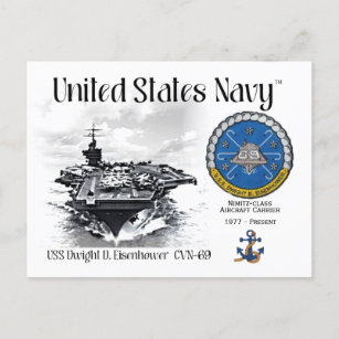 USS DWIGHT D. EISENHOWER CVN-69       -  Postcard