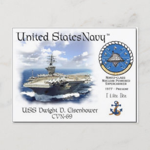 USS DWIGHT D. EISENHOWER CVN-69  Postcard