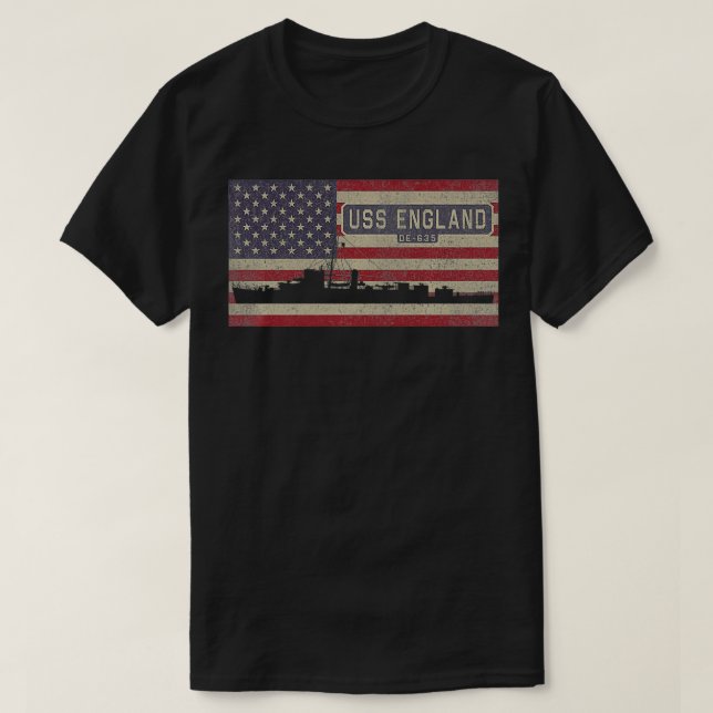 USS England DE635 WW2 Destroyer Escort USA America T-Shirt (Design Front)