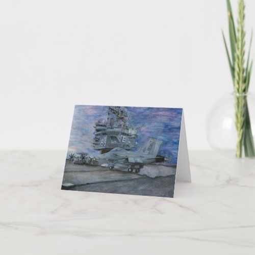 USS ENTERPRISE CVN_65 Flight Deck Thank You Card