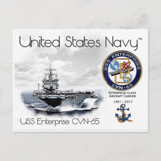 USS ENTERPRISE CVN-65 -  POSTCARD (Front)