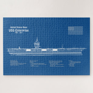 USS Enterprise - Ship Blueprint Plans ABD Jigsaw Puzzle