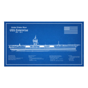 USS Enterprise - Ship Blueprint Plans ABD Photo Print