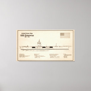 USS Enterprise - Ship Blueprint Plans SD Canvas Print