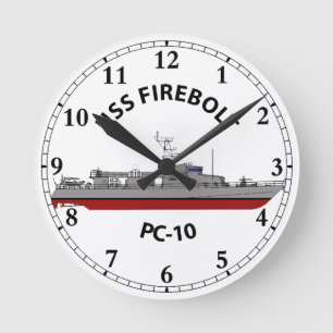 USS Firebolt PC-10 Patrol Coastal Round Clock