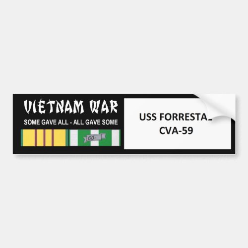 USS FORRESTAL VIETNAM WAR VETERAN BUMPER STICKER