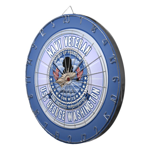 USS George Washington - CVN 73 Dartboard With Darts (Front Right)