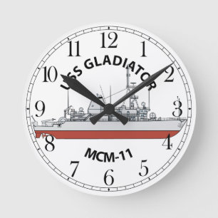 USS Gladiator MCM-11 Round Clock