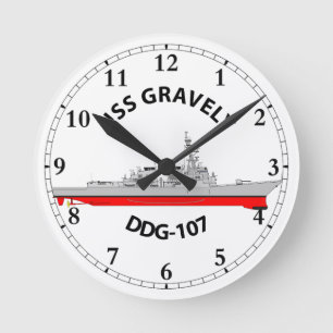 USS GRAVELY - DDG-107 - ARLEIGH BURKE ROUND CLOCK