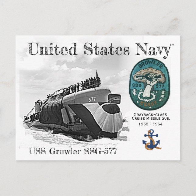 USS GROWLER SSG-577 SUBMARINE     - POSTCARD (Front)