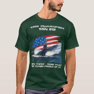 USS Guardfish SSN-612 American Flag Submarine T-Shirt