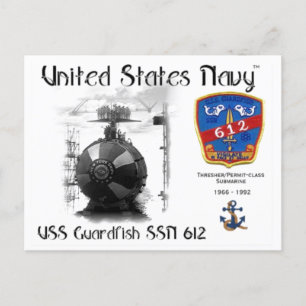 USS GUARDFISH SSN-612 POSTCARD