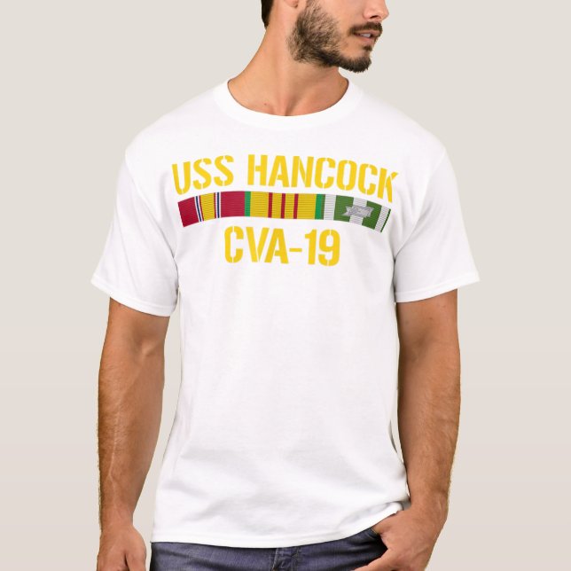 USS Hancock CVA19 Vietnam Veteran T-Shirt (Front)