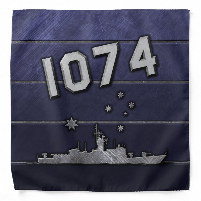 USS Harold E. Holt 1074 Blue Metal  Bandana (Front)