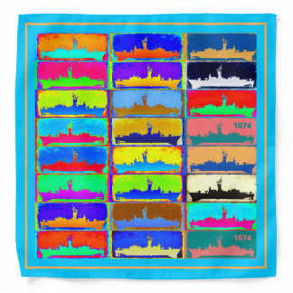 USS Harold E. Holt 1074 Bright Collage Bandana