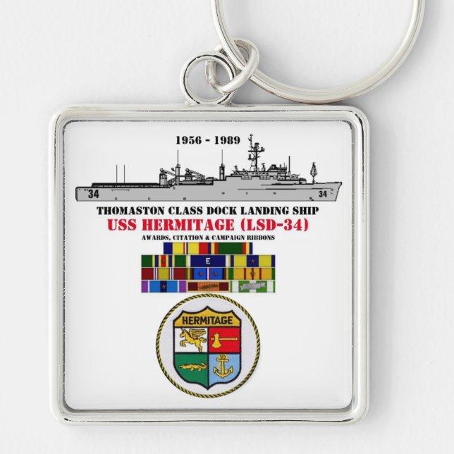 USS HERMITAGE (LSD-34) KEYCHAIN (Front)