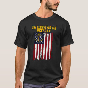 USS Illusive MSO 448 Minesweeper Warship Veterans T-Shirt